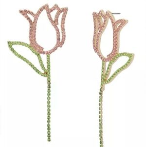 💕🔹️Betsey Johnson🔹️Faux Stone Spring Chick Tulip Statement Earrings